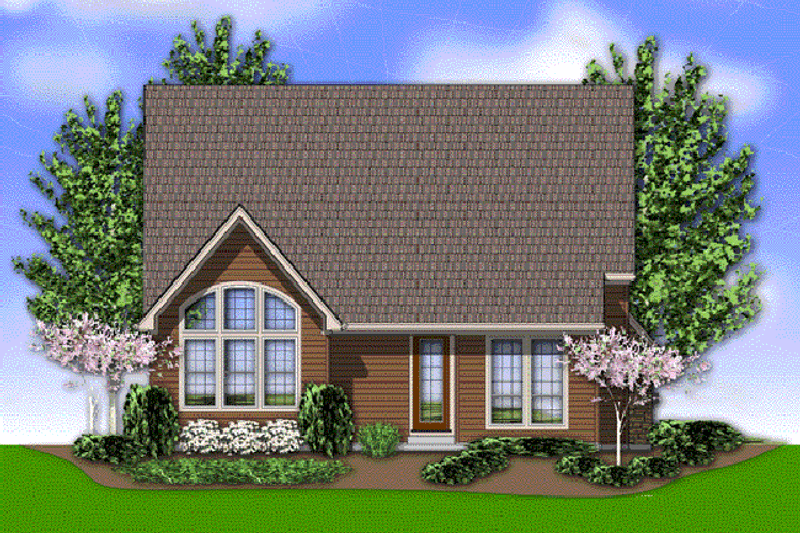 Home Plan - Exterior - Rear Elevation for European House Plan #48-531 - 3 bed, 2.5 bath