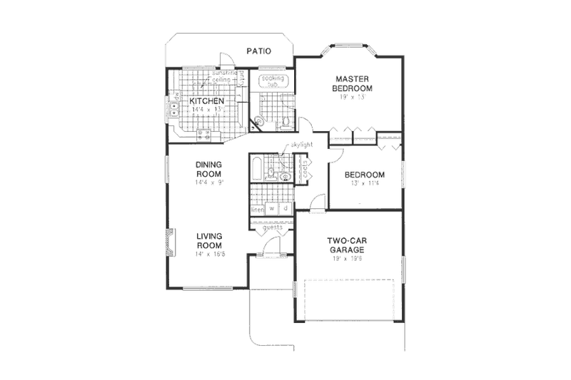 Dream House Plan - Floor Plan - Main Floor for Traditional House Plan #18-9072 - 2 bed, 2 bath