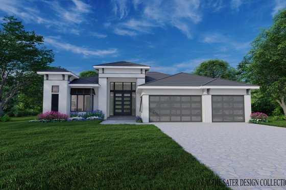Exterior - Front Elevation for Modern House Plan #930-551 - 3 bed, 1.5 bath