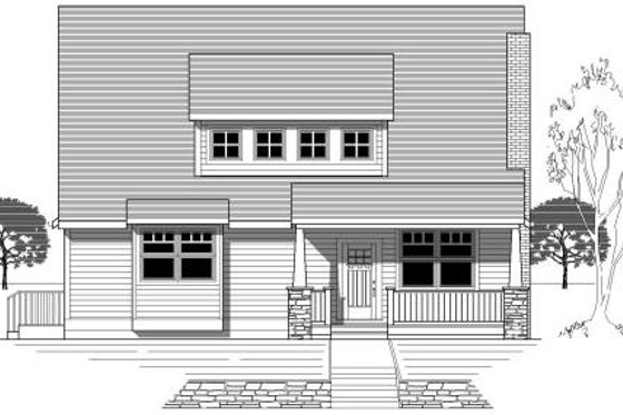 Exterior - Front Elevation for Bungalow House Plan #423-4 - 3 bed, 2 bath
