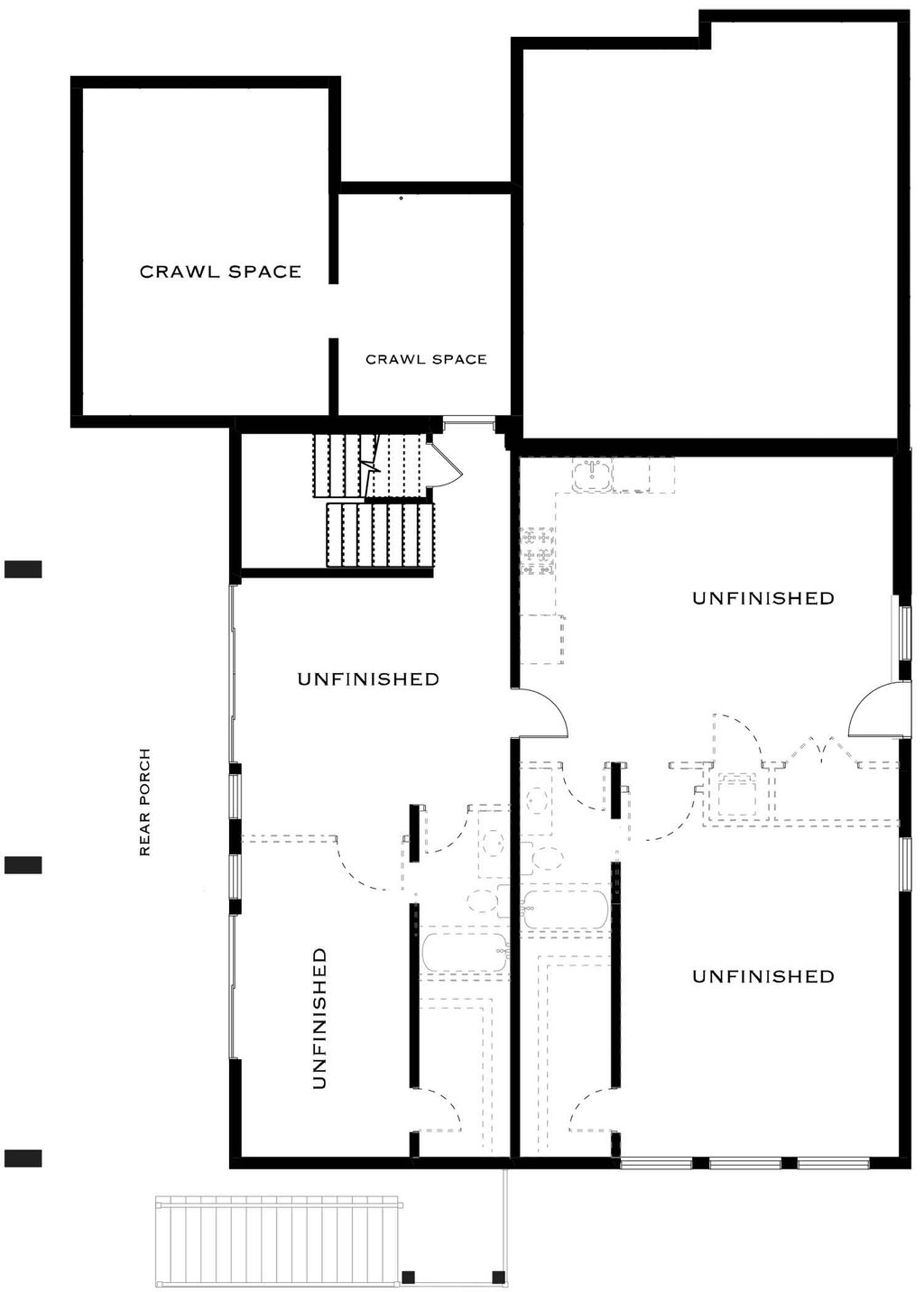 Floor Plan - Lower Floor for Contemporary House Plan #1101-63 - 3 bed, 3.5 bath