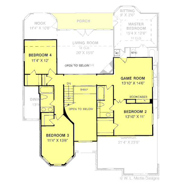 Home Plan - Traditional Floor Plan - Upper Floor Plan #20-188