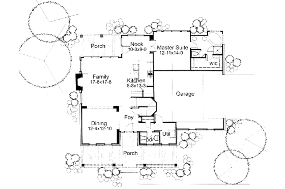 Floor Plan - Main Floor for Southern House Plan #120-157 - 3 bed, 3 bath