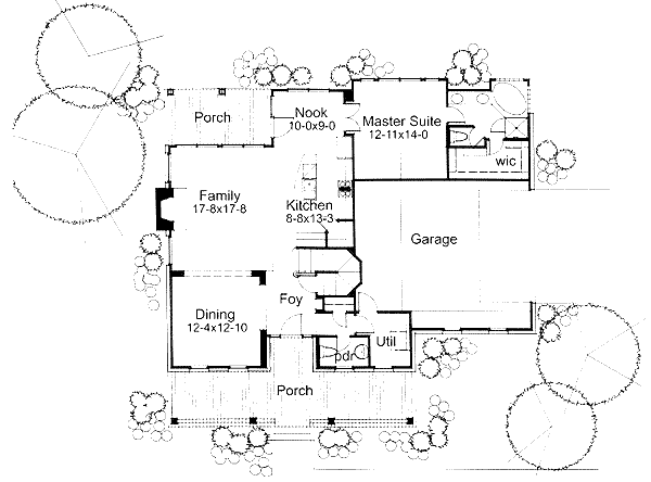 Home Plan - Southern Floor Plan - Main Floor Plan #120-157