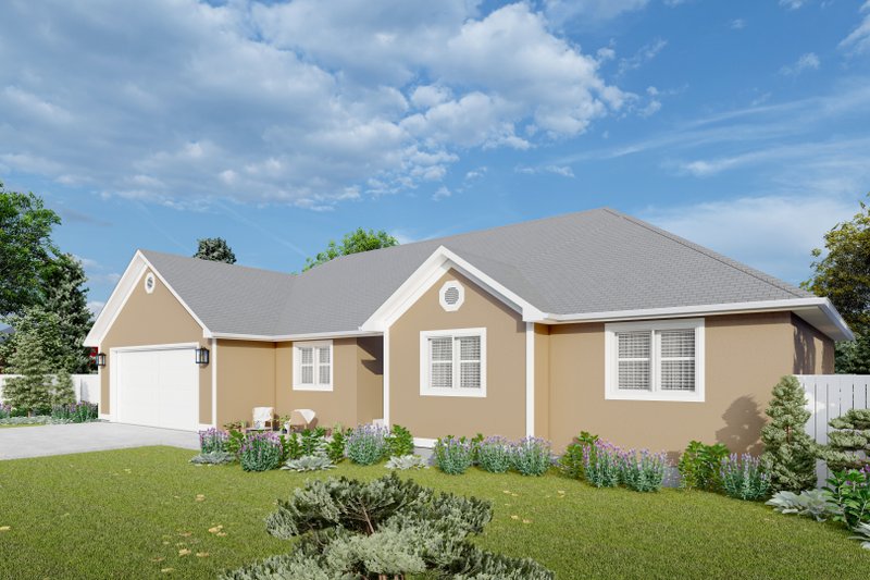 Architectural House Design - Exterior - Front Elevation 1 for Ranch House Plan #1060-35 - 5 bed, 3 bath
