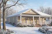 Traditional Style House Plan - 3 Beds 3 Baths 1462 Sq/Ft Plan #17-555 Exterior 