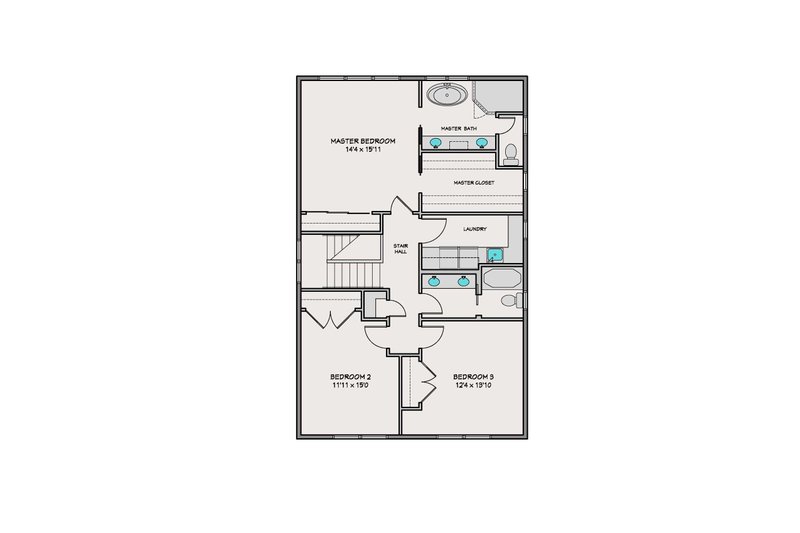 Dream House Plan - Floor Plan - Upper Floor for Farmhouse House Plan #461-80 - 4 bed, 3 bath
