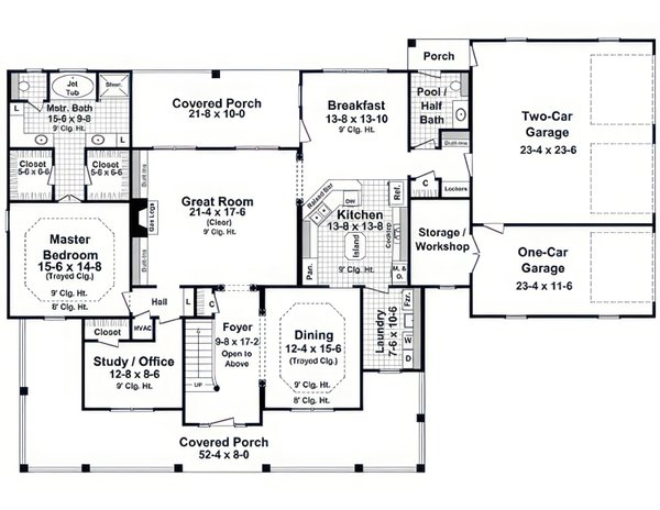 House Blueprint - Farmhouse Floor Plan - Main Floor Plan #21-632