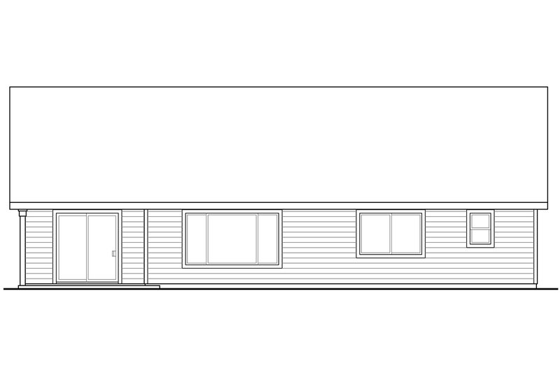 House Blueprint - Exterior - Rear Elevation for Craftsman House Plan #124-928 - 3 bed, 2 bath