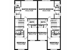Floor Plan - Upper Floor for Craftsman House Plan #126-203 - 3 bed, 2.5 bath