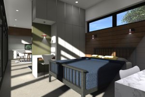 Interior - Master Bedroom for Modern House Plan #933-13 - 1 bed, 1 bath