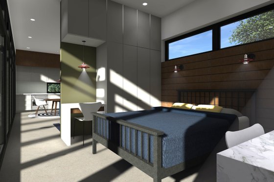 Interior - Master Bedroom for Modern House Plan #933-13 - 1 bed, 1 bath
