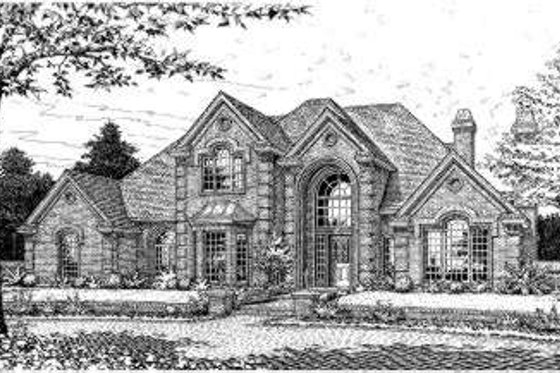 Exterior - Front Elevation for European House Plan #310-203 - 4 bed, 3.5 bath