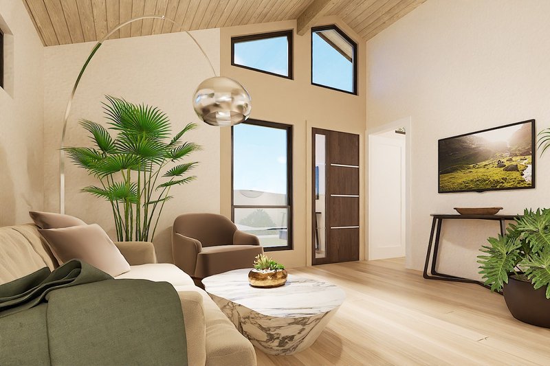 Home Plan - Interior - Family Room 1 for Modern House Plan #1105-10 - 1 bed, 1 bath
