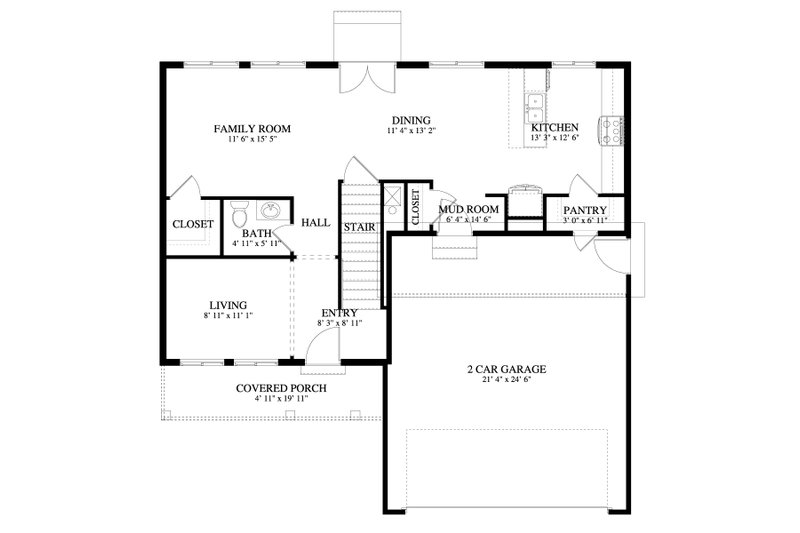 Home Plan - Floor Plan - Main Floor for Traditional House Plan #1060-68 - 3 bed, 2.5 bath