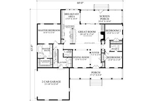Floor Plan - Main Floor for Cottage House Plan #137-403 - 3 bed, 2.5 bath