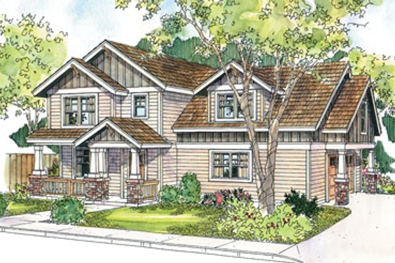 Architectural House Design - Craftsman Exterior - Front Elevation Plan #124-623