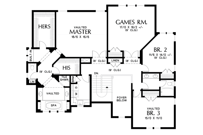 Dream House Plan - Floor Plan - Upper Floor for Craftsman House Plan #48-696 - 3 bed, 2.5 bath