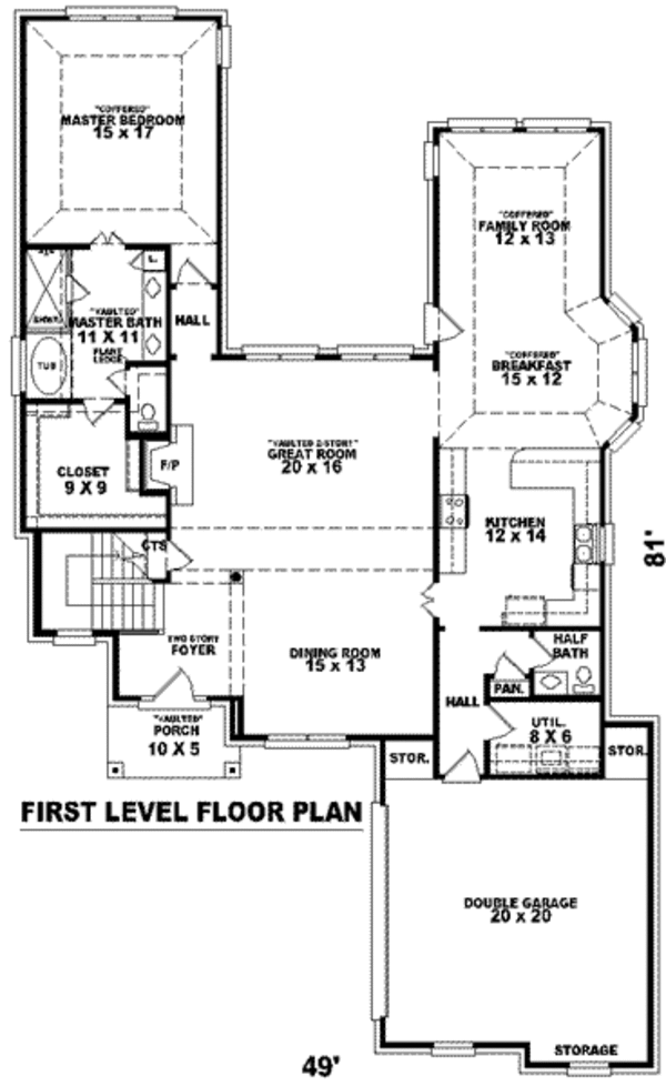 European Floor Plan - Main Floor Plan #81-1021