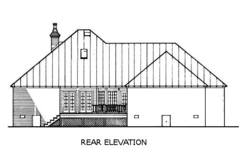 Home Plan - Exterior - Rear Elevation for Southern House Plan #45-125 - 3 bed, 2 bath