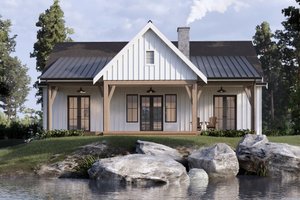 Exterior - Rear Elevation for Farmhouse House Plan #1114-4 - 3 bed, 2 bath