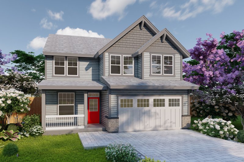 Architectural House Design - Craftsman Exterior - Front Elevation Plan #53-707