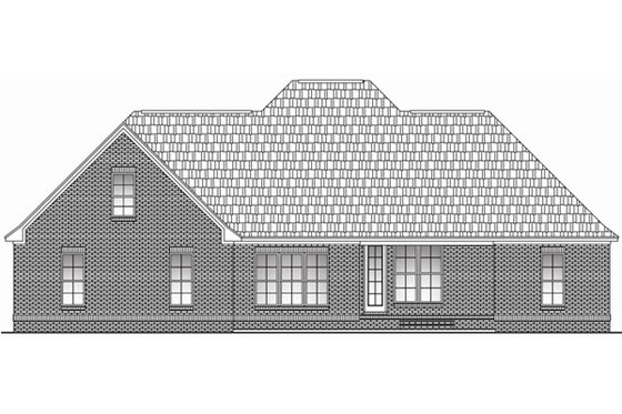 Exterior - Rear Elevation for European House Plan #430-48 - 4 bed, 3 bath