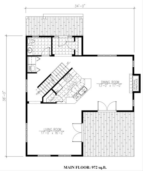 Country Floor Plan - Main Floor Plan #138-344