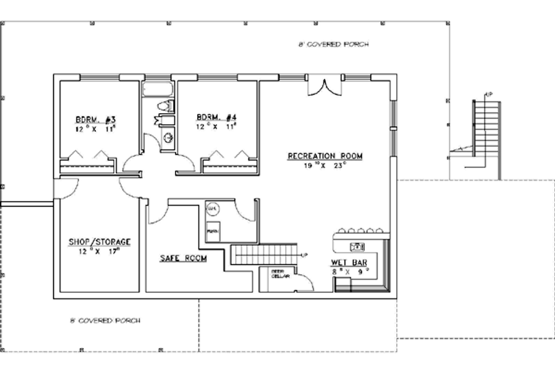 Dream House Plan - Floor Plan - Lower Floor for Traditional House Plan #117-167 - 4 bed, 3 bath