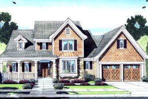 Craftsman Exterior - Front Elevation Plan #46-429