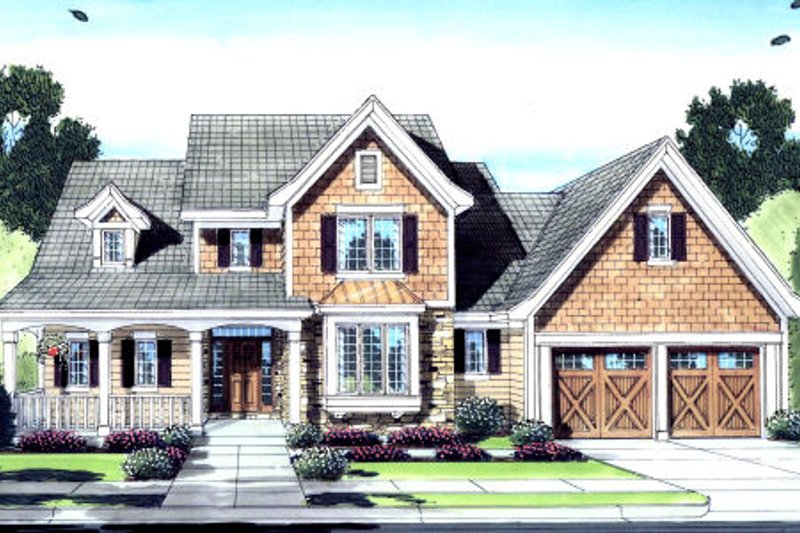Architectural House Design - Craftsman Exterior - Front Elevation Plan #46-429