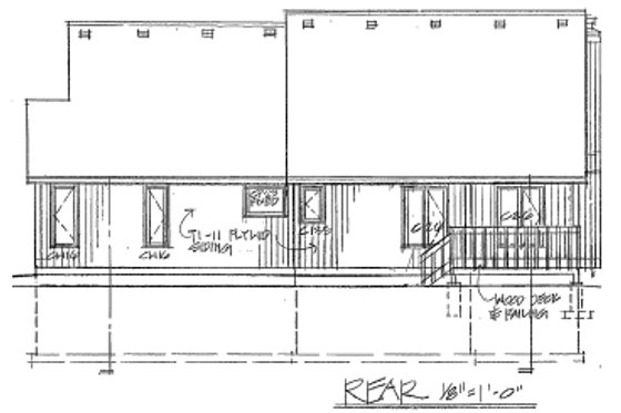 Exterior - Rear Elevation for Modern House Plan #312-253 - 3 bed, 2.5 bath