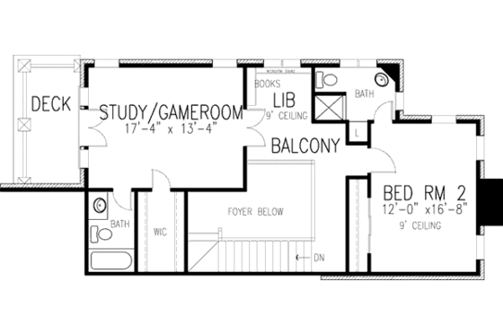 Floor Plan - Upper Floor for European House Plan #410-369 - 2 bed, 3.5 bath