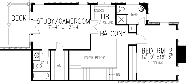 Architectural House Design - European Floor Plan - Upper Floor Plan #410-369