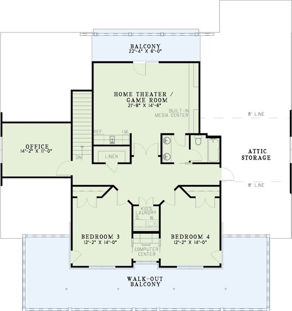 Dream House Plan - Farmhouse Floor Plan - Upper Floor Plan #17-528