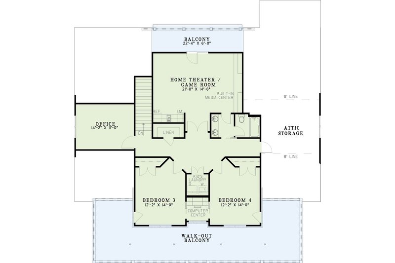 House Plan Design - Floor Plan - Upper Floor for Farmhouse House Plan #17-528 - 4 bed, 3.5 bath