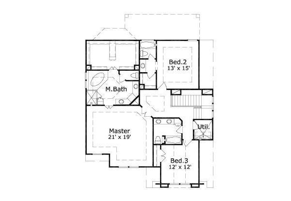 Floor Plan - Upper Floor Plan #411-248