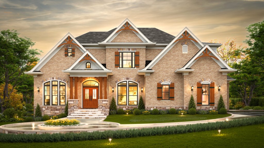 Exterior - Front Elevation 5 for Traditional House Plan #119-477 - 4 bed, 3.5 bath