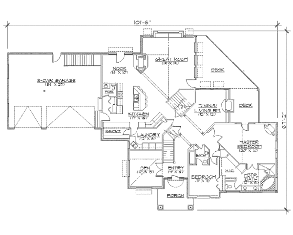 Dream House Plan - Traditional Floor Plan - Main Floor Plan #5-225