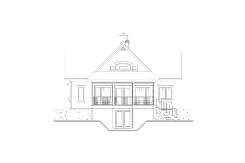 Home Plan - Exterior - Rear Elevation 1 for Southern House Plan #23-2038 - 2 bed, 2 bath
