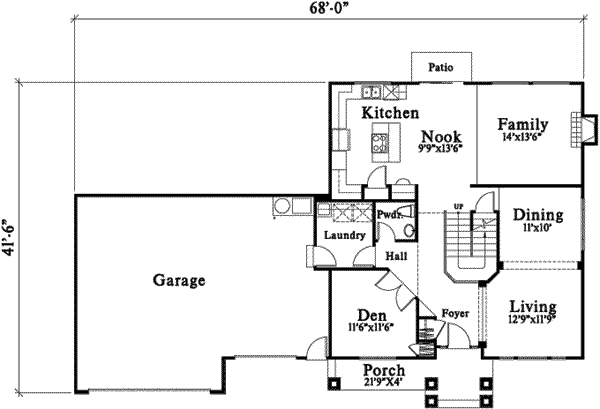 Traditional Floor Plan - Main Floor Plan #78-192