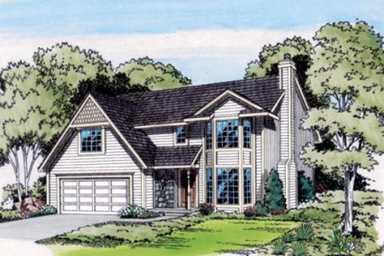 Exterior - Front Elevation for Traditional House Plan #312-294 - 3 bed, 2.5 bath