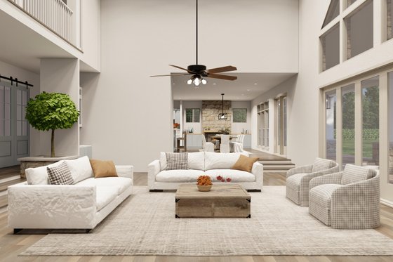 Interior - Family Room for Farmhouse House Plan #923-377 - 4 bed, 3.5 bath