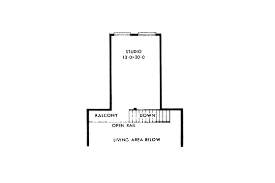 Floor Plan - Upper Floor for Modern House Plan #10-252 - 3 bed, 2 bath