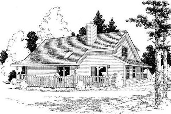 Exterior - Rear Elevation for Country House Plan #312-246 - 3 bed, 2.5 bath