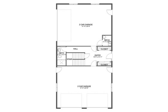 Floor Plan - Main Floor for Barndominium House Plan #1060-398 - 3 bed, 3 bath