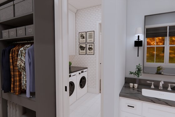Interior - Laundry for Farmhouse House Plan #51-1218 - 3 bed, 2.5 bath