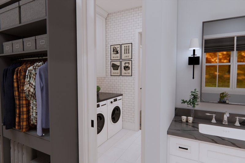 Architectural House Design - Interior - Laundry for Farmhouse House Plan #51-1218 - 3 bed, 2.5 bath