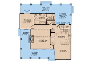Floor Plan - Main Floor for Country House Plan #923-309 - 2 bed, 2.5 bath