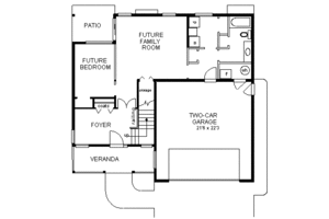 Floor Plan - Lower Floor for Farmhouse House Plan #18-210 - 3 bed, 2 bath